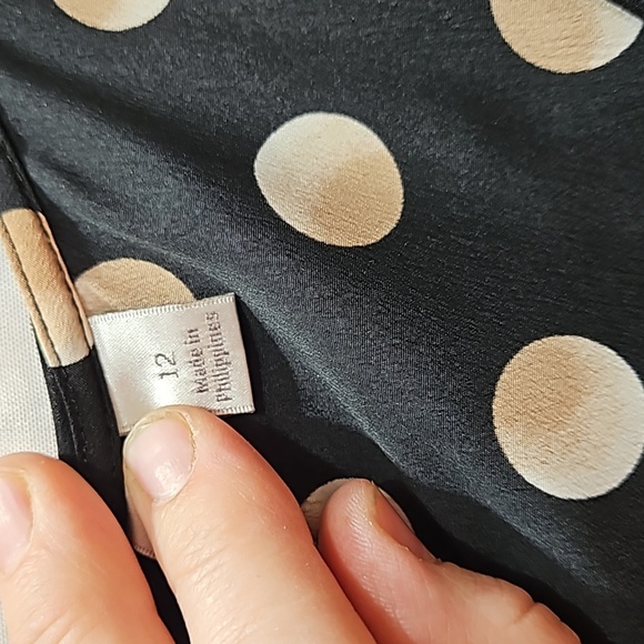 Lauren Conrad, Polka dot mini dress, Ruffles, Black and Peach, Sz 12 - Picture 7 of 10